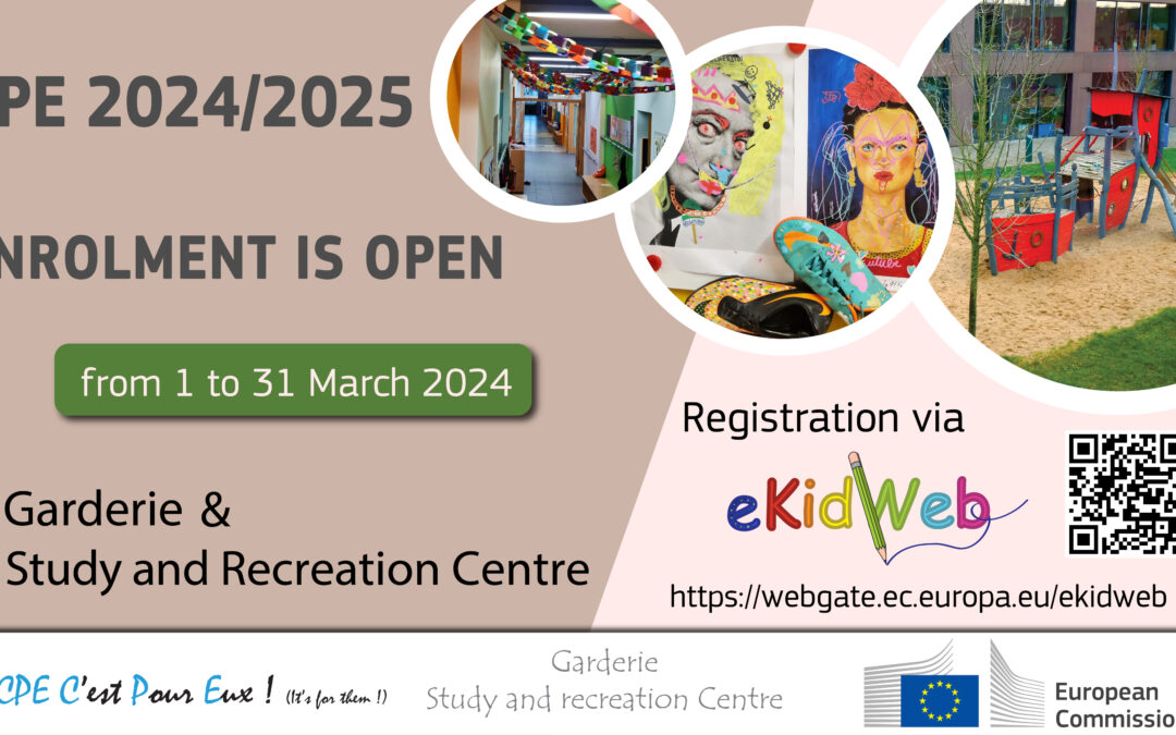 CPE ENROLMENT PERIOD FOR THE DAY NURSERY “GARDERIE” & STUDY AND RECREATION CENTRE IN LUXEMBOURG